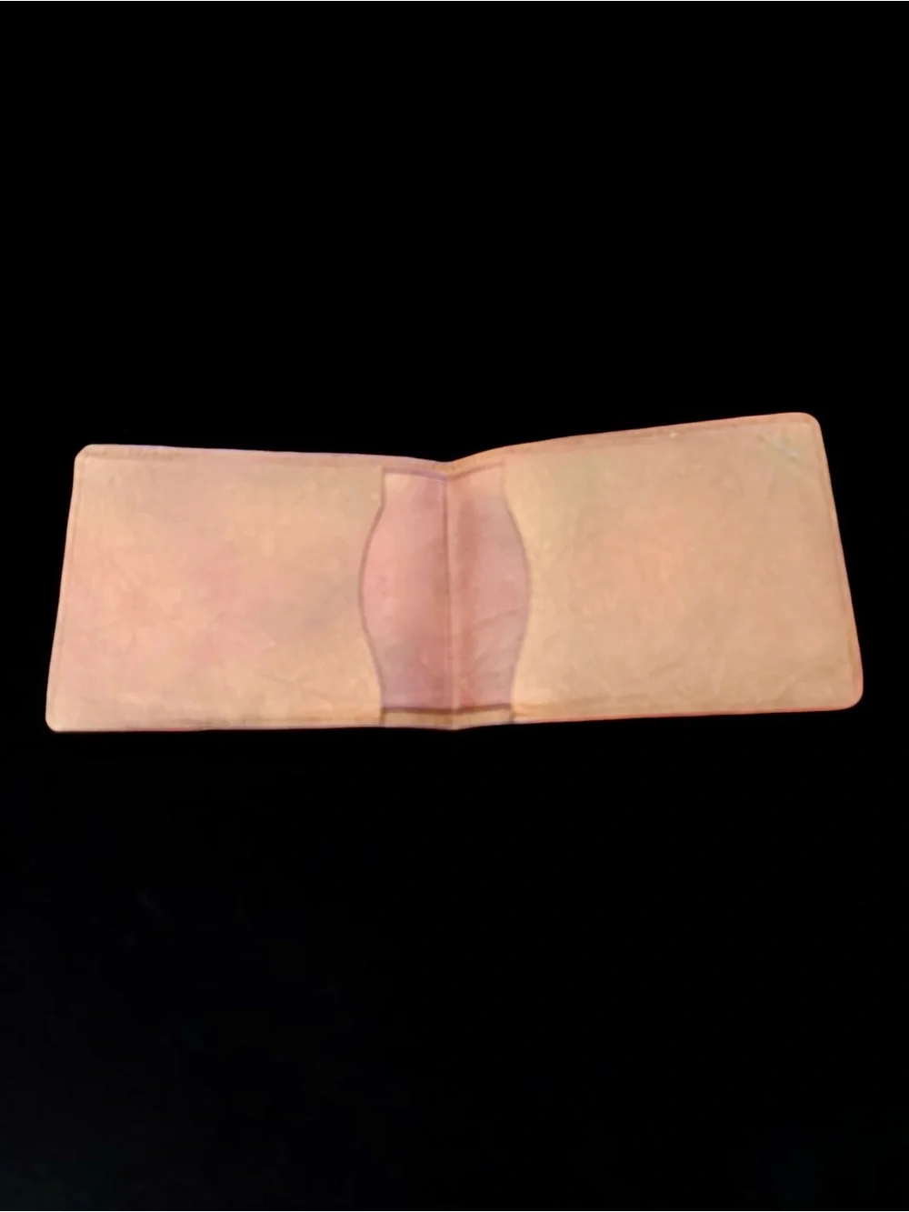 Vintage Handcrafted Brown Leather Bi-Fold Wallet Tooled Western Shield Design